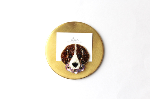 未使用　イタリア製　アプロジオ　APROSIO ビーズブローチ　犬 イヌのブローチ | tilia