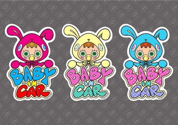 BABY IN CAR ステッカー　ピンク 2枚目の画像