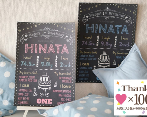 誕生日に☆黒板風ブラックボードアート☆A4 雑貨・その他 sweet