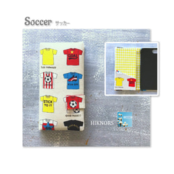 選べる仕様☆Soccer　サッカー！☆手帳型スマホケース 1枚目の画像