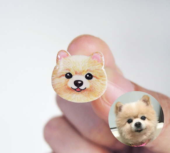 客製化寵物耳環 似顏繪 貓咪耳環  狗狗耳環 抗敏鋼針 無痛耳夾 第4張的照片