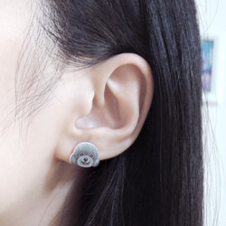 / Thomas Jan客製化 / 可愛動物手工耳環 抗敏鋼針 耳夾 第5張的照片