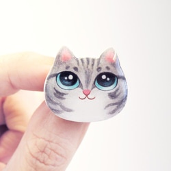 客製化別針 似顏繪 可愛動物別針 胸針 貓咪 狗狗 寵物 藍貓 第4張的照片