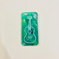 iPhone6/6sケース◎ハンドメイド◎ギター（グリーン） 4枚目の画像
