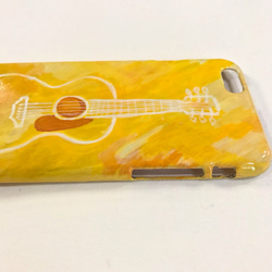 iPhone6/6sケース◎ハンドメイド◎ギター（イエロー） 3枚目の画像
