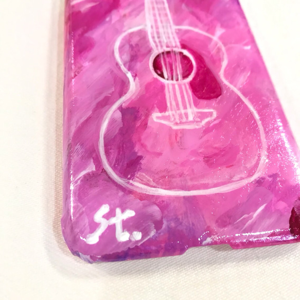 iPhone7ケース◎ハンドメイド◎ギター（ピンク） 2枚目の画像