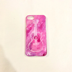 iPhone7ケース◎ハンドメイド◎ギター（ピンク） 4枚目の画像