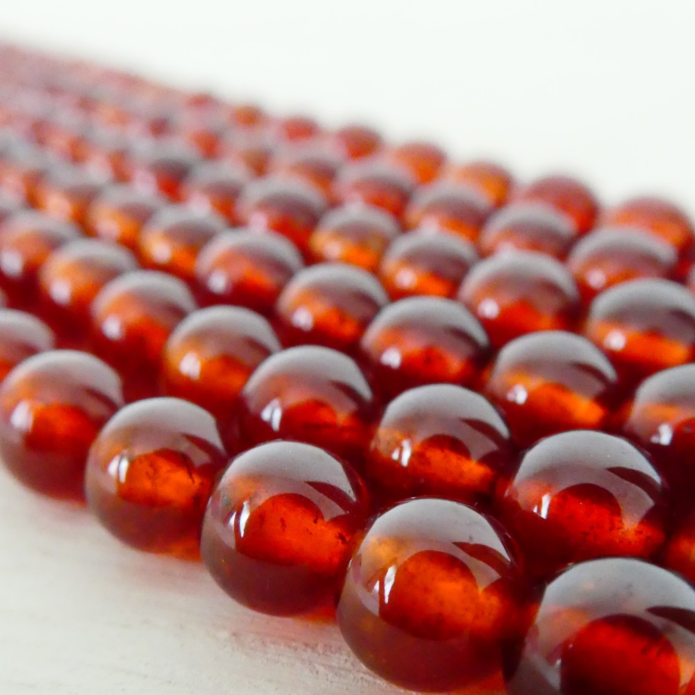 オレンジガーネット（ヘソナイト）（6mm玉）／3粒 天然石 輝石工房とー