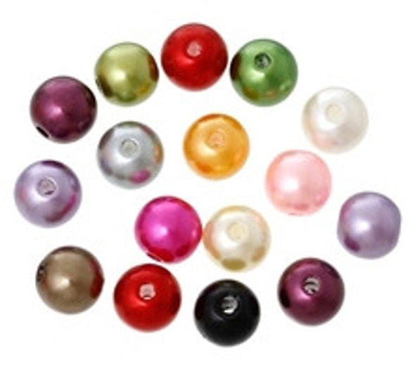 送料無料！【BEADS-ALL0333*2】【ビーズ】４０個アクリルビーズ♪パールスタイル（ミックスカラー） 1枚目の画像