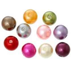 送料無料！【BEADS-ALL0333*2】【ビーズ】４０個アクリルビーズ♪パールスタイル（ミックスカラー） 2枚目の画像