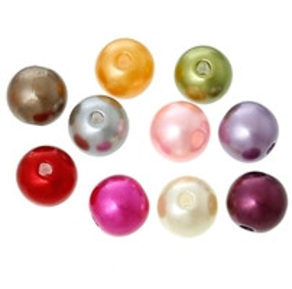 送料無料！【BEADS-ALL0333*2】【ビーズ】４０個アクリルビーズ♪パールスタイル（ミックスカラー） 2枚目の画像