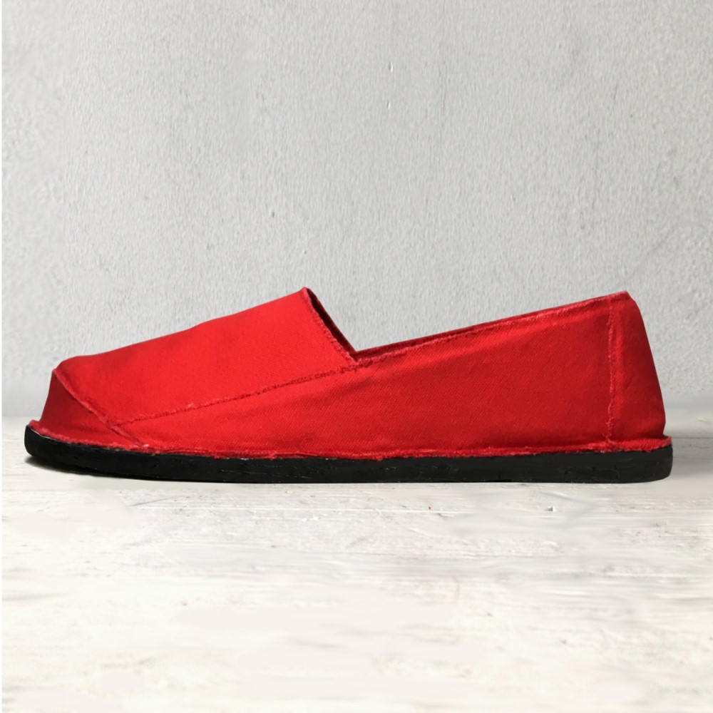 フラットなキャンバスシューズ