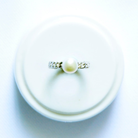 ∥Cheng Jewelry∥ Bochim Angel - "White chain" pearl silver ri 1枚目の画像