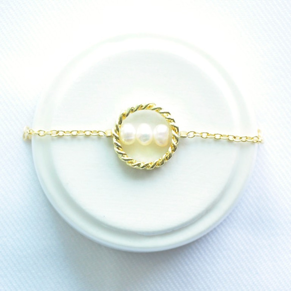 ∥Cheng Jewelry∥ Bochim Angel - "Gold chain" Pearl Bracelet 1枚目の画像