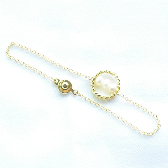 ∥Cheng Jewelry∥ Bochim Angel - "Gold chain" Pearl Bracelet 2枚目の画像