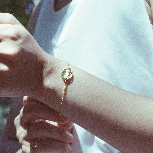 ∥Cheng Jewelry∥ Bochim Angel - "Gold chain" Pearl Bracelet 3枚目の画像