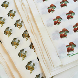 「紙を味わう」シリーズ　№1　キノコのラッピングペーパー 　10枚Set 10枚目の画像