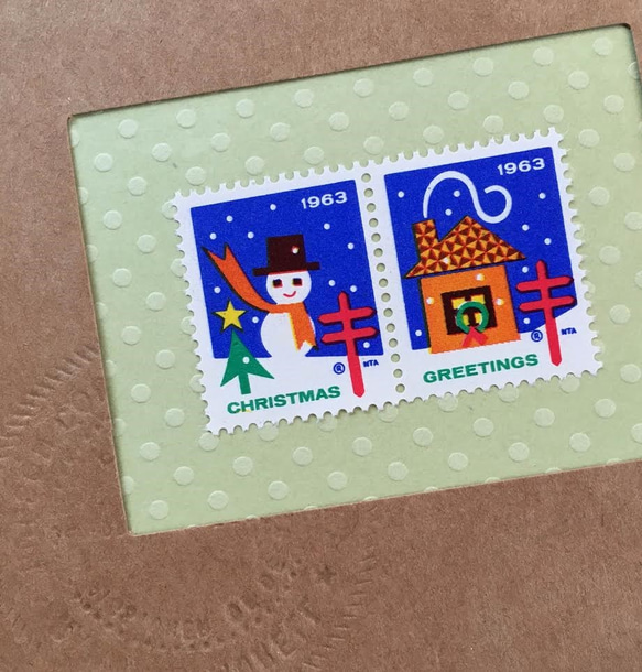 x‘mas sealのartmuseum　USA　stamp 1枚目の画像