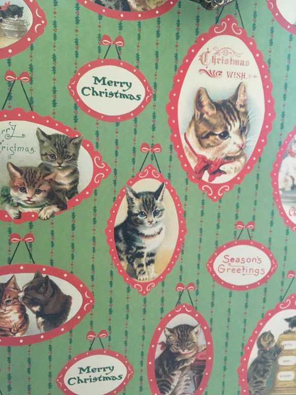 ITALY　ラッピングペーパー　xmas　cat　クリスマス 3枚目の画像