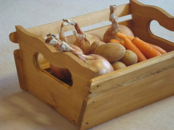 果物・野菜用ウッドボックス 1枚目の画像