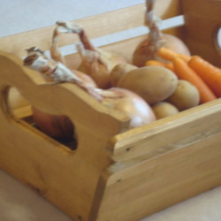 果物・野菜用ウッドボックス（中） 4枚目の画像