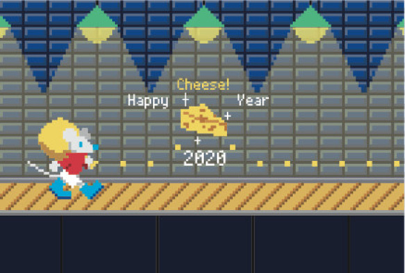 2020 年賀状5枚セット 「Happy Cheese! Year -Stage2-」 お正月 新年 ネズミ 2枚目の画像