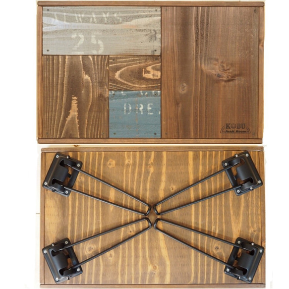 折りたためるテーブル ヴィンテージテイスト　W475×D300×H235【パズルシリーズ】 3枚目の画像