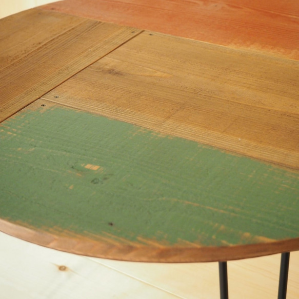 《受注製作》vintageシンプル 50【パズルシリーズ】折りたためる丸テーブル 2 5枚目の画像