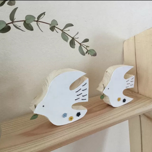鳥さんウッド&レザーオブジェ(春) その他置物 Tom＊Tom703 通販