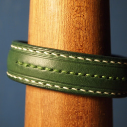 Leather bangle "Moss" 特製款皮手環 「苔癬」 第3張的照片