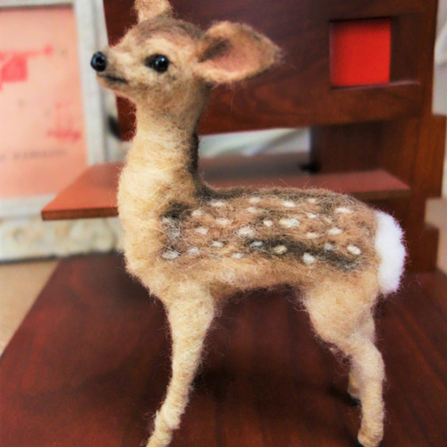 羊毛フェルトの鹿人形 羊毛フェルト ako's_handmade 通販