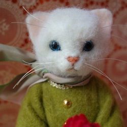 送料無料　星の王子さま子猫　羊毛フェルト 3枚目の画像