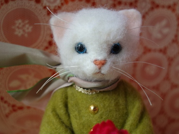 送料無料　星の王子さま子猫　羊毛フェルト 3枚目の画像
