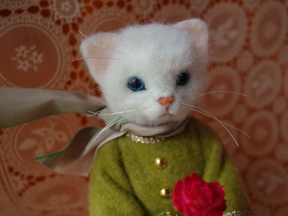 送料無料　星の王子さま子猫　羊毛フェルト 5枚目の画像