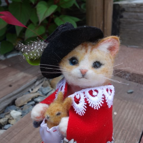 羊毛フェルト  inuinuページ♪*゜三毛猫さん  クリスマス仕様 羊毛フェルト【inuinu様用ページ】三毛猫さん♩クリスマスVersion