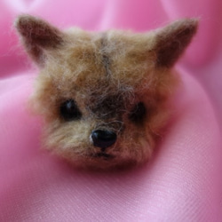 送料無料　犬　オーダーフェイス・ブローチ（愛犬のコート（毛）の混ぜ込み）羊毛フェルト 5枚目の画像