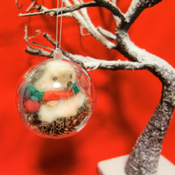 ハリネズミ　クリスマス・ボール・オーナメント　羊毛フェルト 　送料無料 5枚目の画像