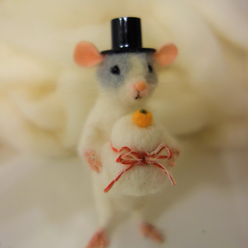 おしゃれねずみ羊毛フェルト