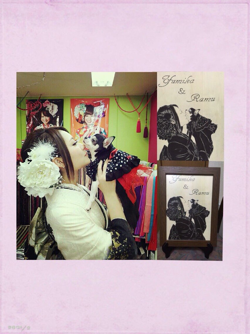 大切な人とシルエットアート(盾タイプ)