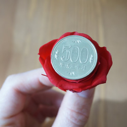 【 新春福袋2021】紅白のプリザーブドフラワーの置物with鶴 6枚目の画像