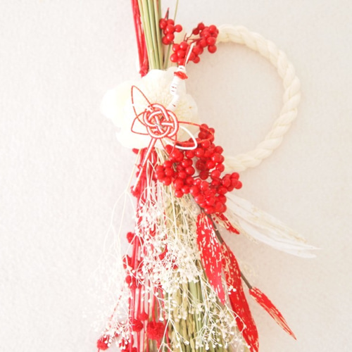 お正月飾り【野バラ&稲穂】ドライフラワー お正月飾り【野バラ&稲穂】ドライフラワー