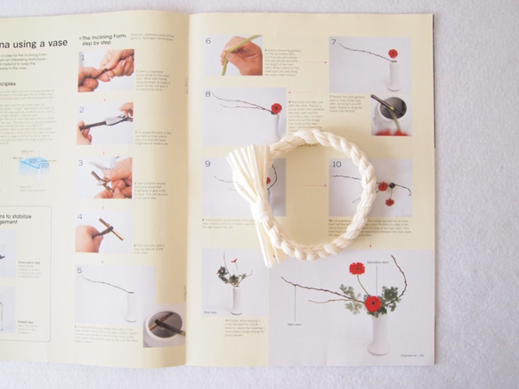 【ドライフラワーリース・最後の１点】紅白の矢羽と稲穂のドライフラワーのお正月飾り 5枚目の画像