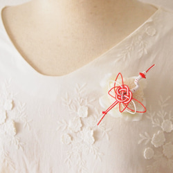 【ドライフラワーリース・最後の１点】紅白の矢羽と稲穂のドライフラワーのお正月飾り 3枚目の画像