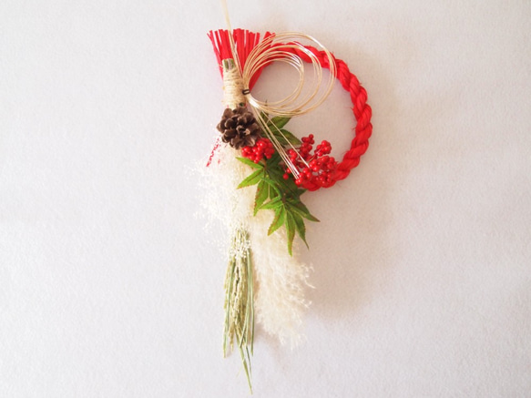 【Creema限定】虎色カラーポンポン菊のお正月飾り 4枚目の画像