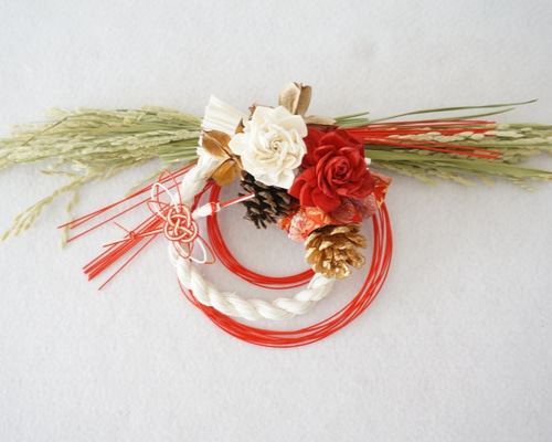 Creema限定•最後の1点】ナチュラルな紅白。稲穂と松ぼっくりのお正月