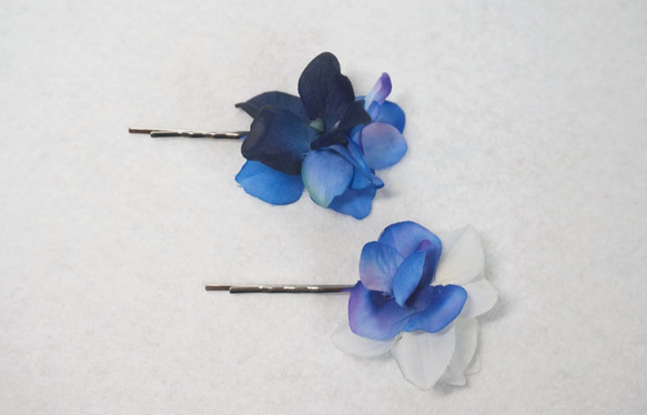 紫陽花のヘアピン～青のグラデーション～ 1枚目の画像