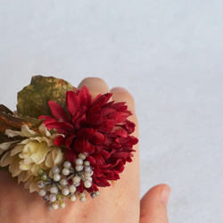 Artificial flower ring, Girls flower, Autumn color 第1張的照片