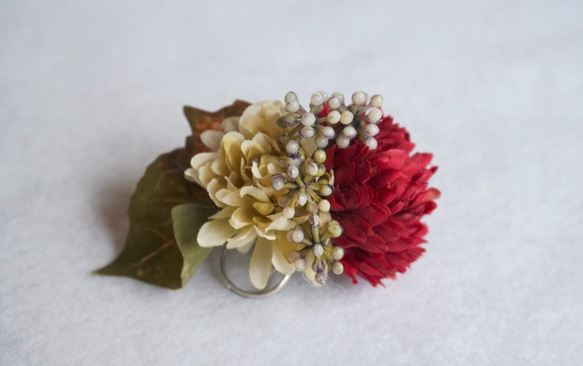 Artificial flower ring, Girls flower, Autumn color 第3張的照片