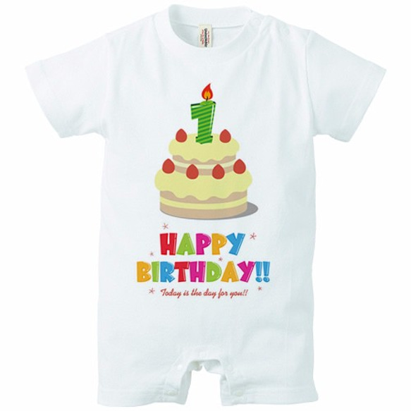 Happy Birthday! / 1才用 ( ロンパース / 受注生産品) 1枚目の画像