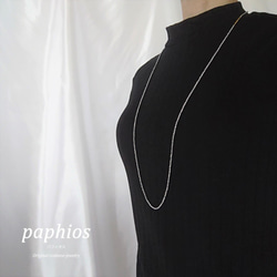 hematite longnecklace / 2ｍｍオールノットSV 90cm 3枚目の画像